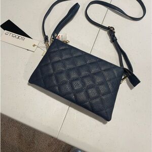 Crossbody NWT. Adjustable shoulder strap. Navy. Small imperfection near zipper.
